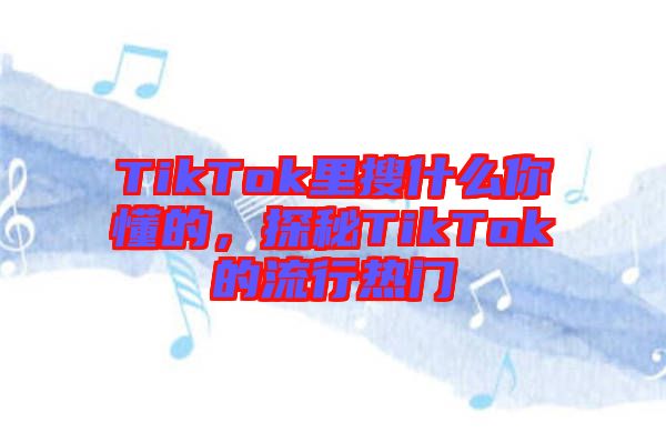 TikTok里搜什么你懂的，探秘TikTok的流行熱門