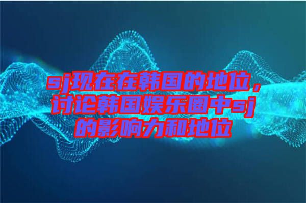 sj現(xiàn)在在韓國的地位，討論韓國娛樂圈中sj的影響力和地位