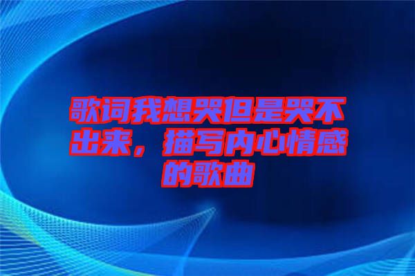 歌詞我想哭但是哭不出來，描寫內(nèi)心情感的歌曲