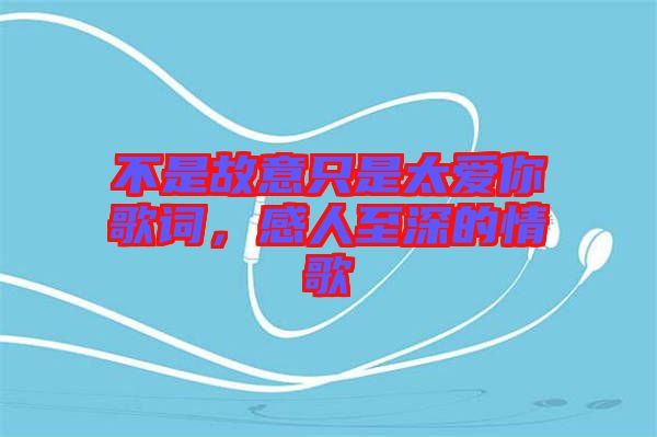 不是故意只是太愛你歌詞，感人至深的情歌