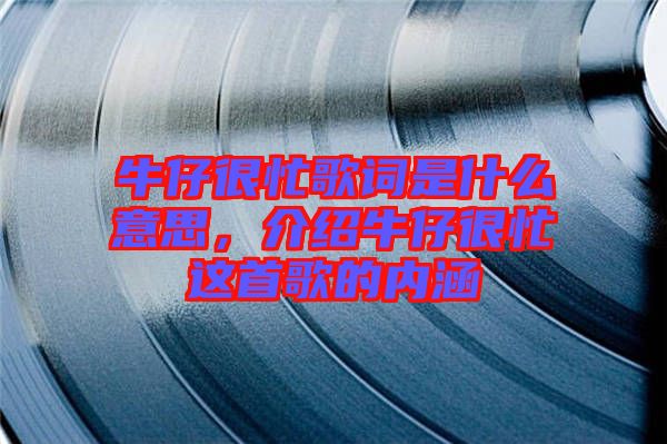 牛仔很忙歌詞是什么意思，介紹牛仔很忙這首歌的內(nèi)涵