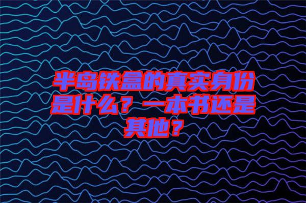 半島鐵盒的真實身份是什么？一本書還是其他？