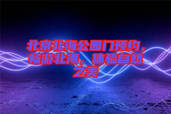 北京北海公園門預(yù)約，暢游北海，體驗(yàn)自然之美