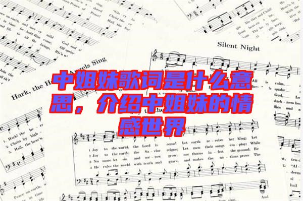 中姐妹歌詞是什么意思，介紹中姐妹的情感世界