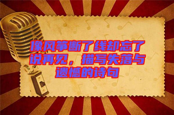 像風(fēng)箏斷了線卻忘了說(shuō)再見，描寫失落與遺憾的詩(shī)句
