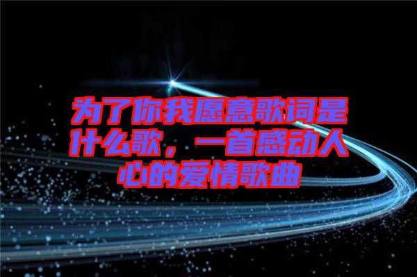 為了你我愿意歌詞是什么歌，一首感動(dòng)人心的愛(ài)情歌曲