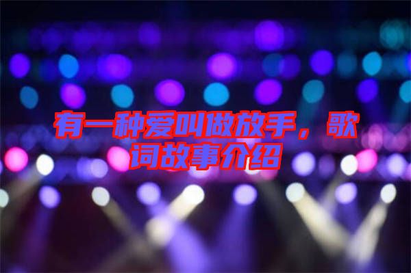 有一種愛叫做放手，歌詞故事介紹