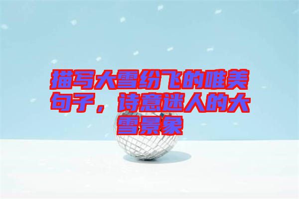 描寫大雪紛飛的唯美句子，詩意迷人的大雪景象