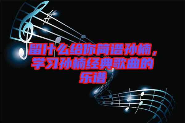 留什么給你簡譜孫楠，學(xué)習(xí)孫楠經(jīng)典歌曲的樂譜