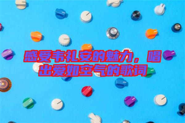 感受韋禮安的魅力，唱出愛(ài)如空氣的歌詞