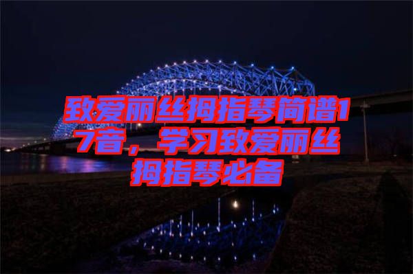 致愛麗絲拇指琴簡譜17音，學(xué)習(xí)致愛麗絲拇指琴必備