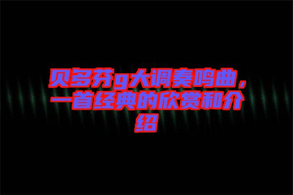 貝多芬g大調(diào)奏鳴曲，一首經(jīng)典的欣賞和介紹