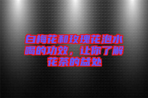 白梅花和玫瑰花泡水喝的功效，讓你了解花茶的益處