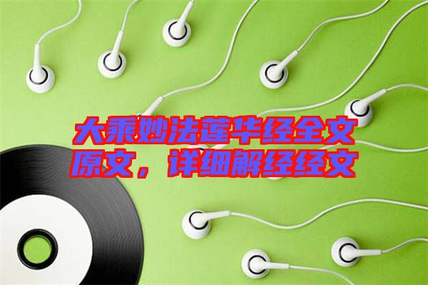 大乘妙法蓮華經(jīng)全文原文，詳細(xì)解經(jīng)經(jīng)文