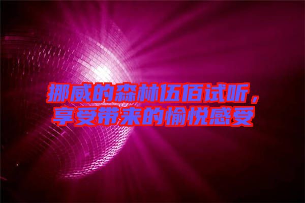 挪威的森林伍佰試聽，享受帶來的愉悅感受