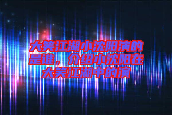 大笑江湖小沈陽演的是誰，介紹小沈陽在大笑江湖中的演