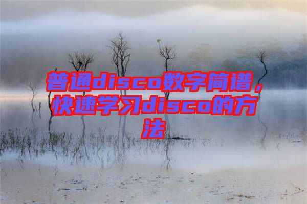 普通disco數(shù)字簡(jiǎn)譜，快速學(xué)習(xí)disco的方法