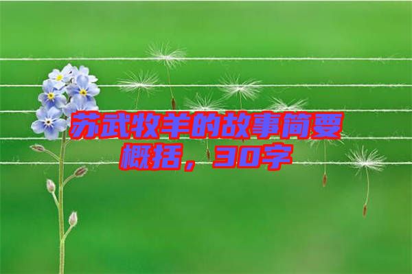 蘇武牧羊的故事簡(jiǎn)要概括，30字