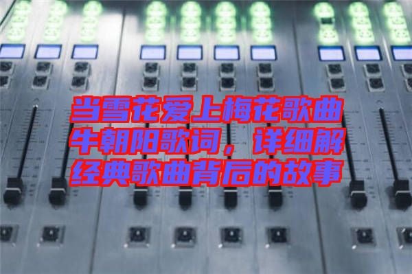 當雪花愛上梅花歌曲牛朝陽歌詞，詳細解經典歌曲背后的故事