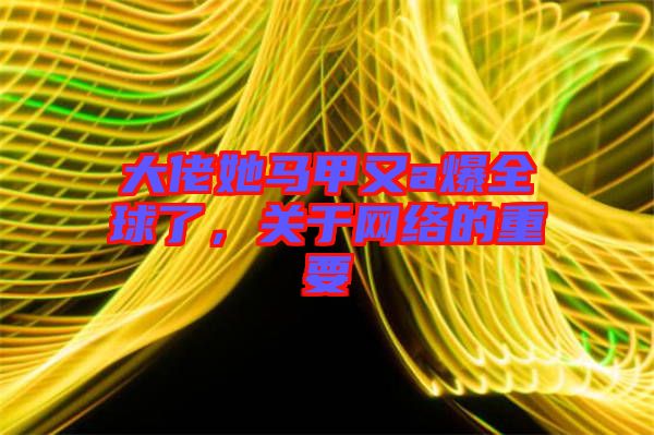大佬她馬甲又a爆全球了，關(guān)于網(wǎng)絡(luò)的重要