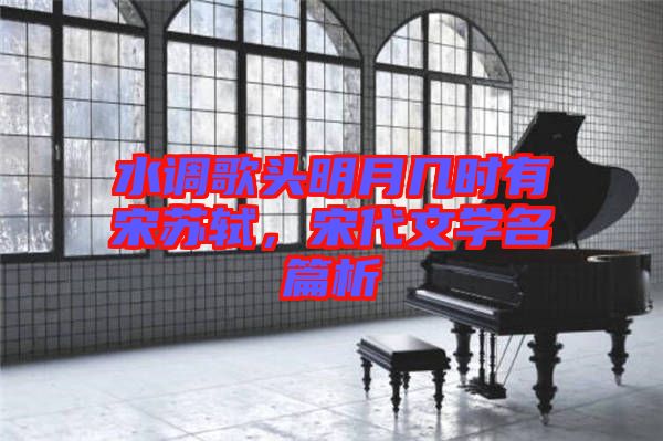 水調(diào)歌頭明月幾時有宋蘇軾，宋代文學(xué)名篇析