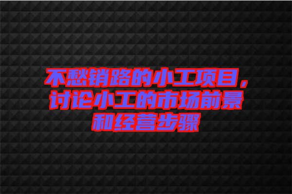 不愁銷路的小工項目，討論小工的市場前景和經(jīng)營步驟