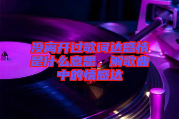 沒離開過歌詞達(dá)感情是什么意思，解歌曲中的情感達(dá)