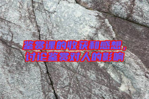 鑒賞課的收獲和感想，討論鑒賞對人的影響