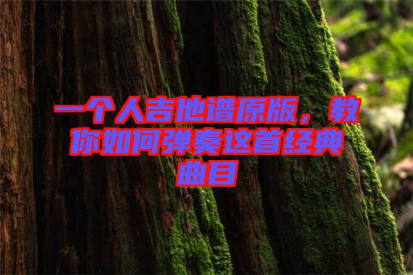 一個人吉他譜原版，教你如何彈奏這首經(jīng)典曲目