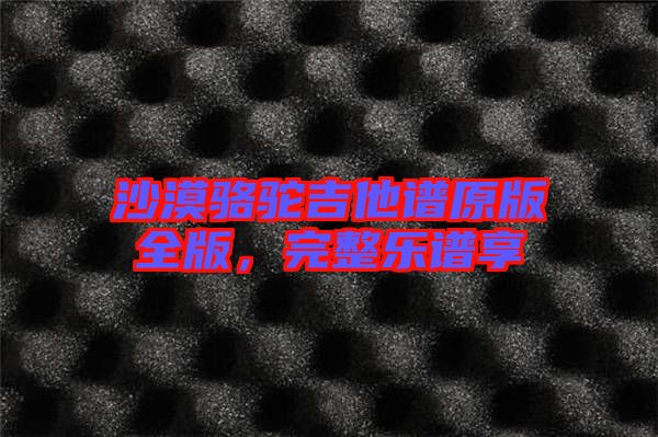 沙漠駱駝吉他譜原版全版，完整樂譜享