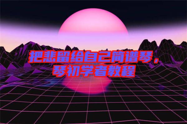 把悲留給自己簡譜琴，琴初學(xué)者教程