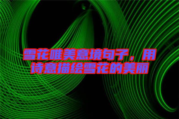 雪花唯美意境句子，用詩(shī)意描繪雪花的美麗