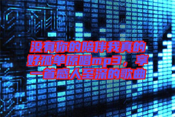 沒有你的陪伴我真的好孤單原唱mp3，享一首感人至深的歌曲