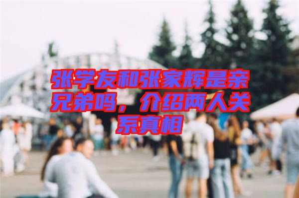 張學友和張家輝是親兄弟嗎，介紹兩人關(guān)系真相