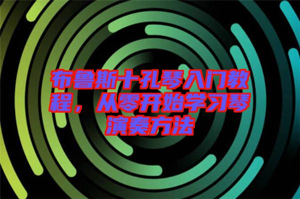 布魯斯十孔琴入門教程，從零開始學(xué)習(xí)琴演奏方法