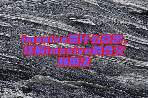 imssive是什么意思，詳解imssive的含義和用法