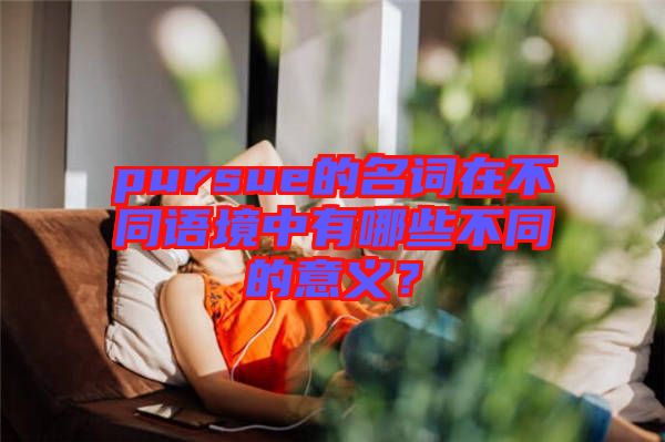 pursue的名詞在不同語境中有哪些不同的意義？