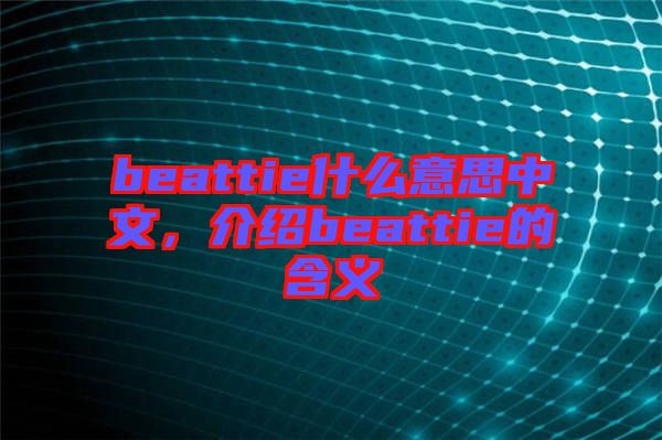 beattie什么意思中文，介紹beattie的含義