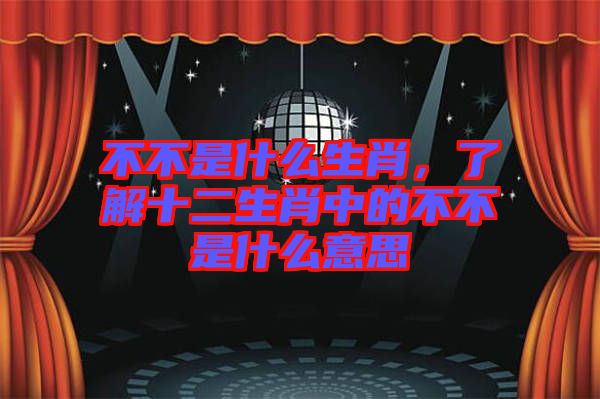 不不是什么生肖，了解十二生肖中的不不是什么意思