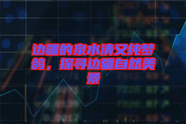 邊疆的泉水清又純夢(mèng)鴿，探尋邊疆自然美景