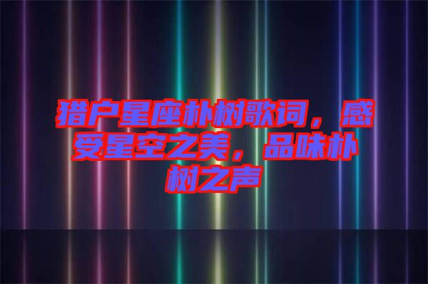 獵戶星座樸樹歌詞，感受星空之美，品味樸樹之聲