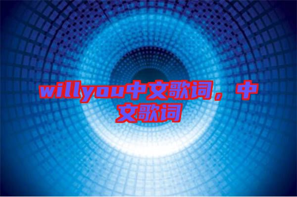 willyou中文歌詞，中文歌詞
