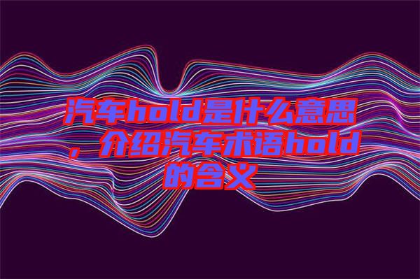 汽車hold是什么意思，介紹汽車術(shù)語hold的含義