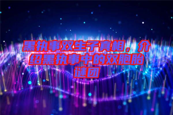 黑執(zhí)事雙生子真相，介紹黑執(zhí)事中的雙胞胎謎團(tuán)