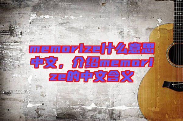 memorize什么意思中文，介紹memorize的中文含義