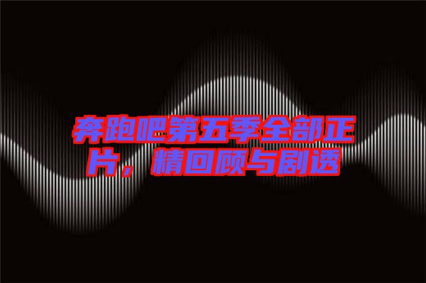 奔跑吧第五季全部正片，精回顧與劇透