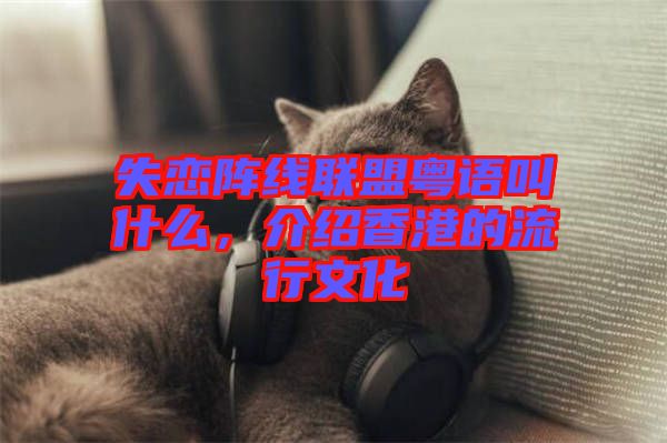 失戀陣線聯(lián)盟粵語(yǔ)叫什么，介紹香港的流行文化