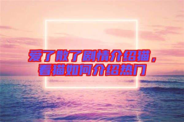 愛了散了劇情介紹貓，看貓如何介紹熱門