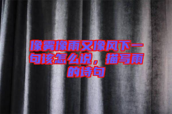 像霧像雨又像風(fēng)下一句該怎么說，描寫雨的詩句