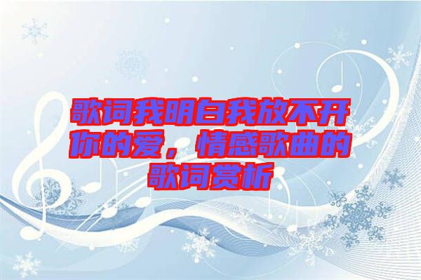 歌詞我明白我放不開你的愛，情感歌曲的歌詞賞析